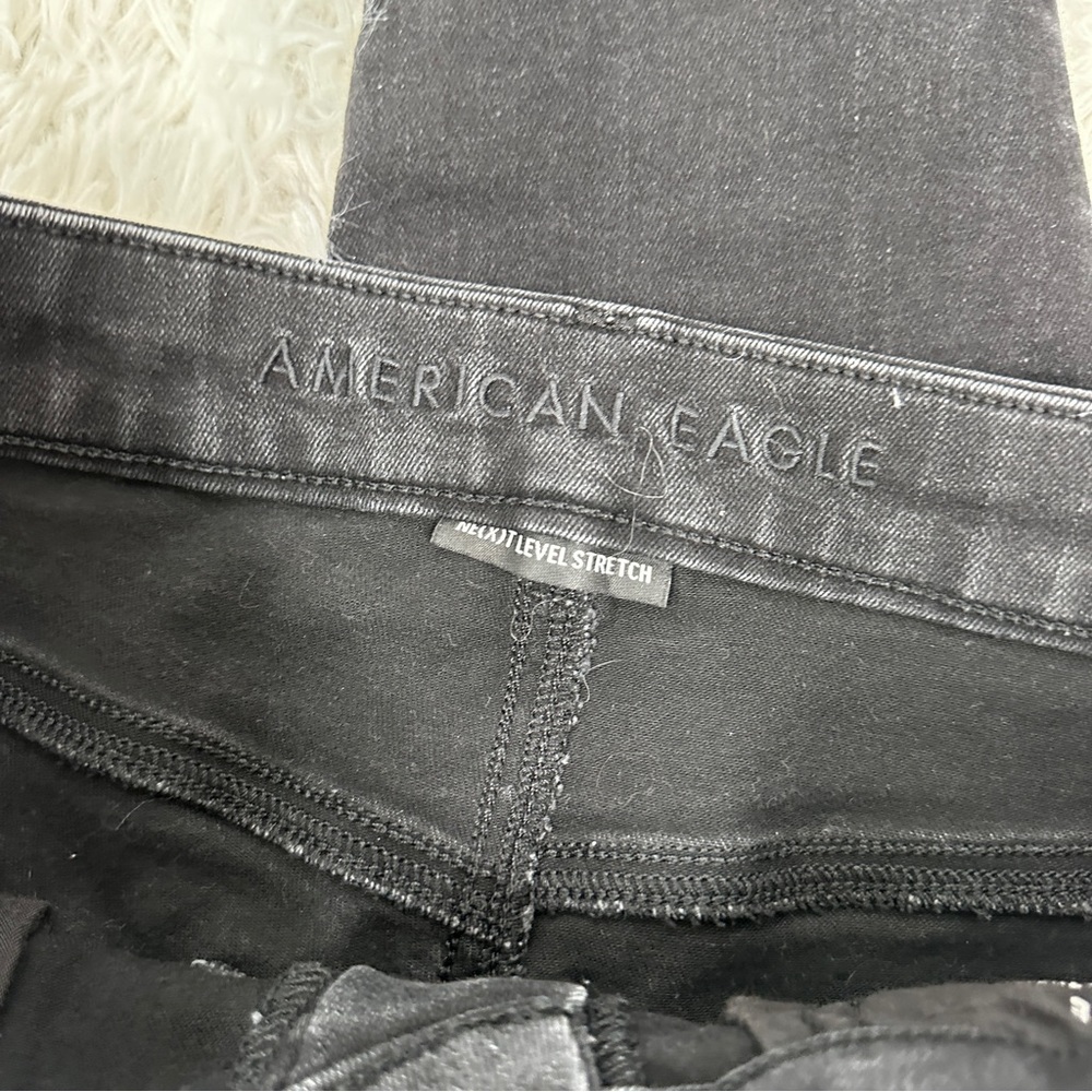 American Eagle Black Curvy Hi-Rise Jeggings 10 Short - Picture 6 of 7